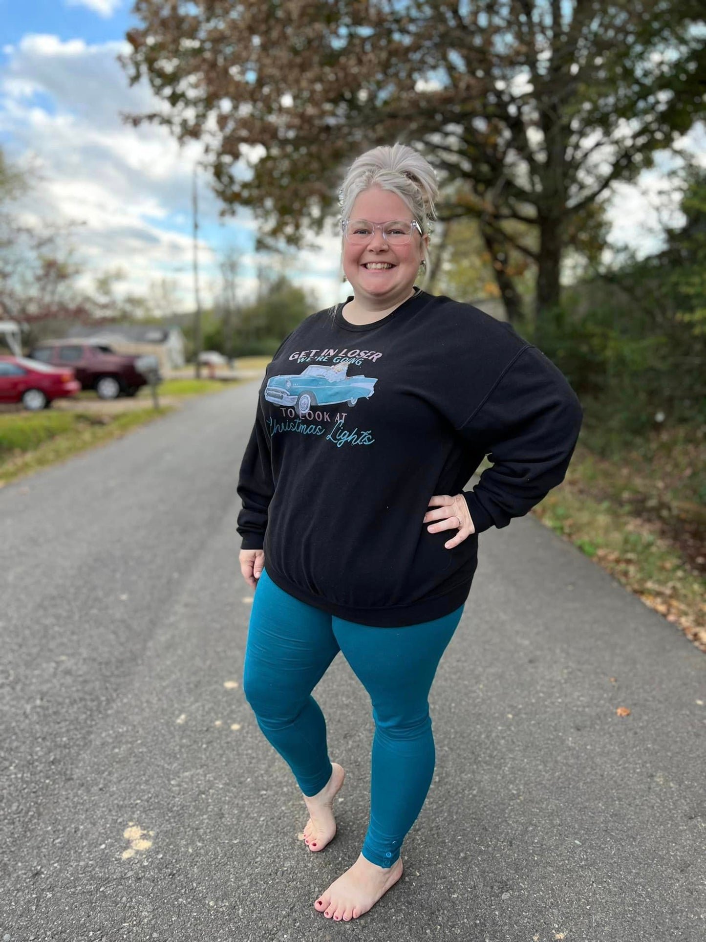 mama peacock button leggings