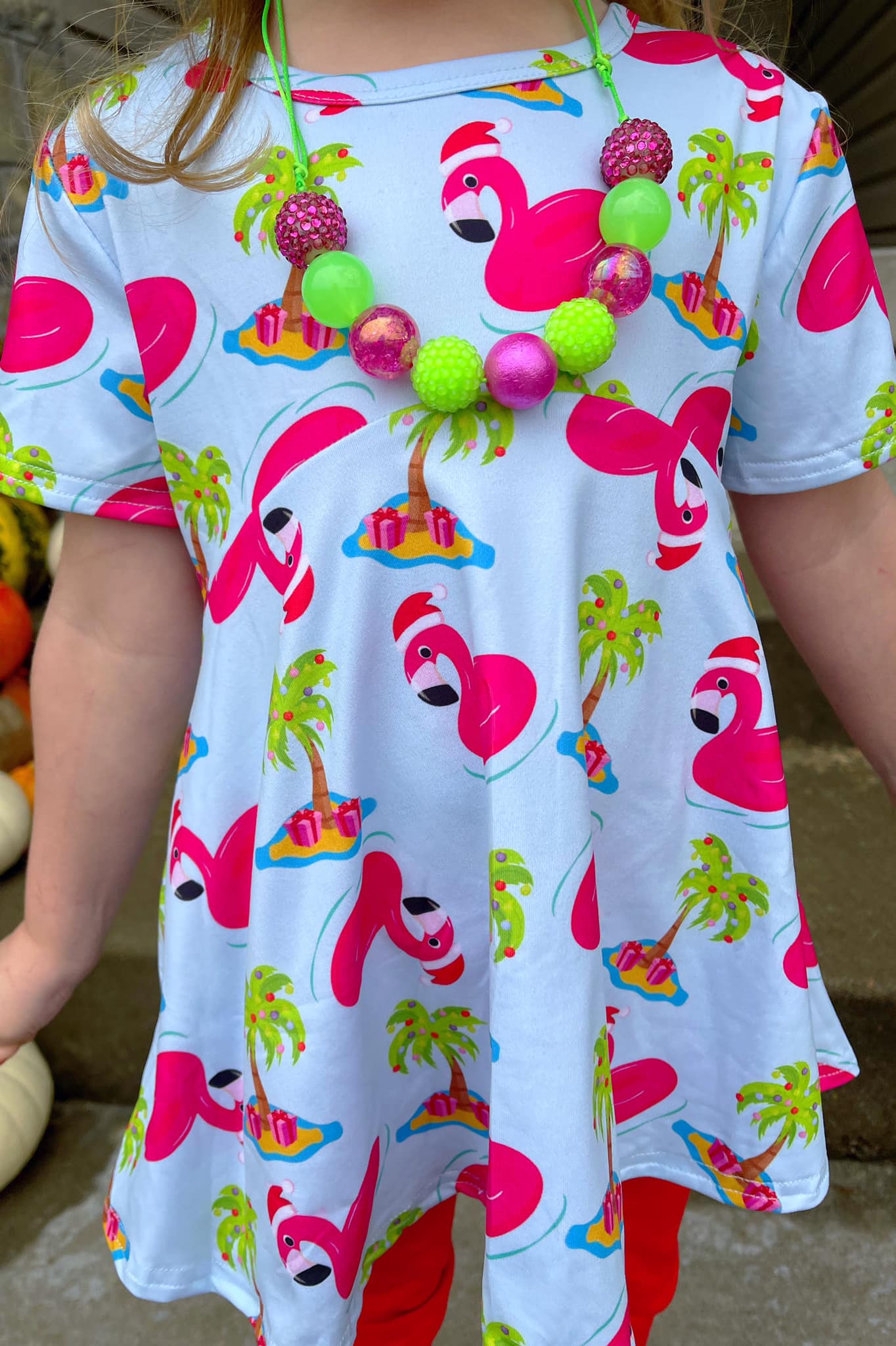 christmas flamingo float ss allie top