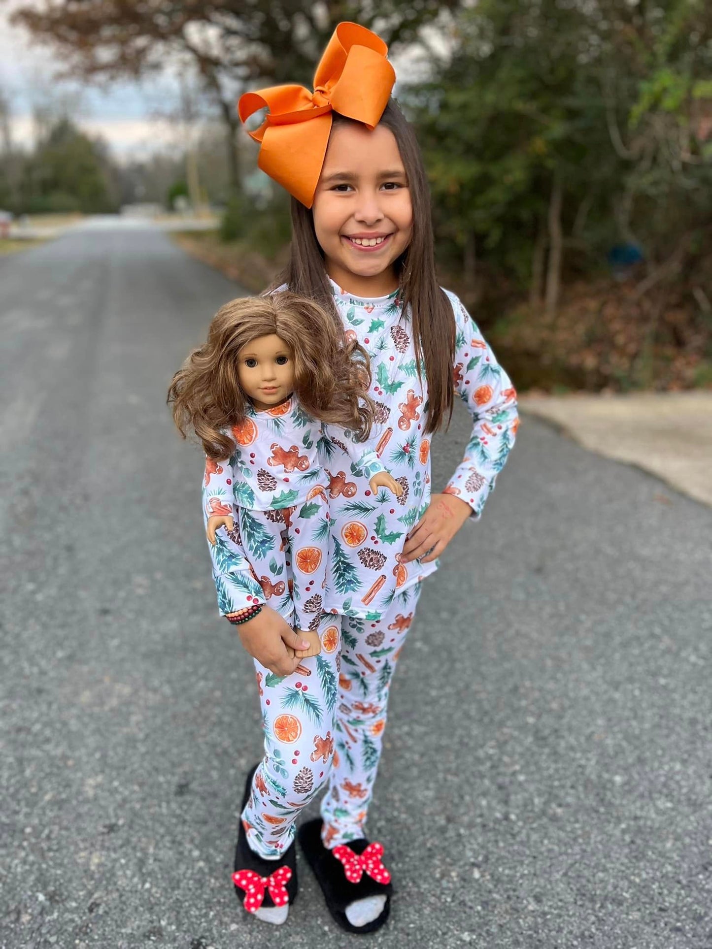 DOLL orange gingerbread jammies