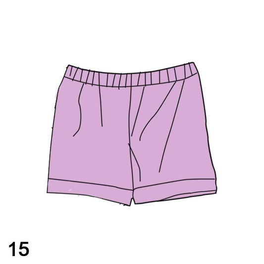 Mama Lavender button shorts (with no buttons)