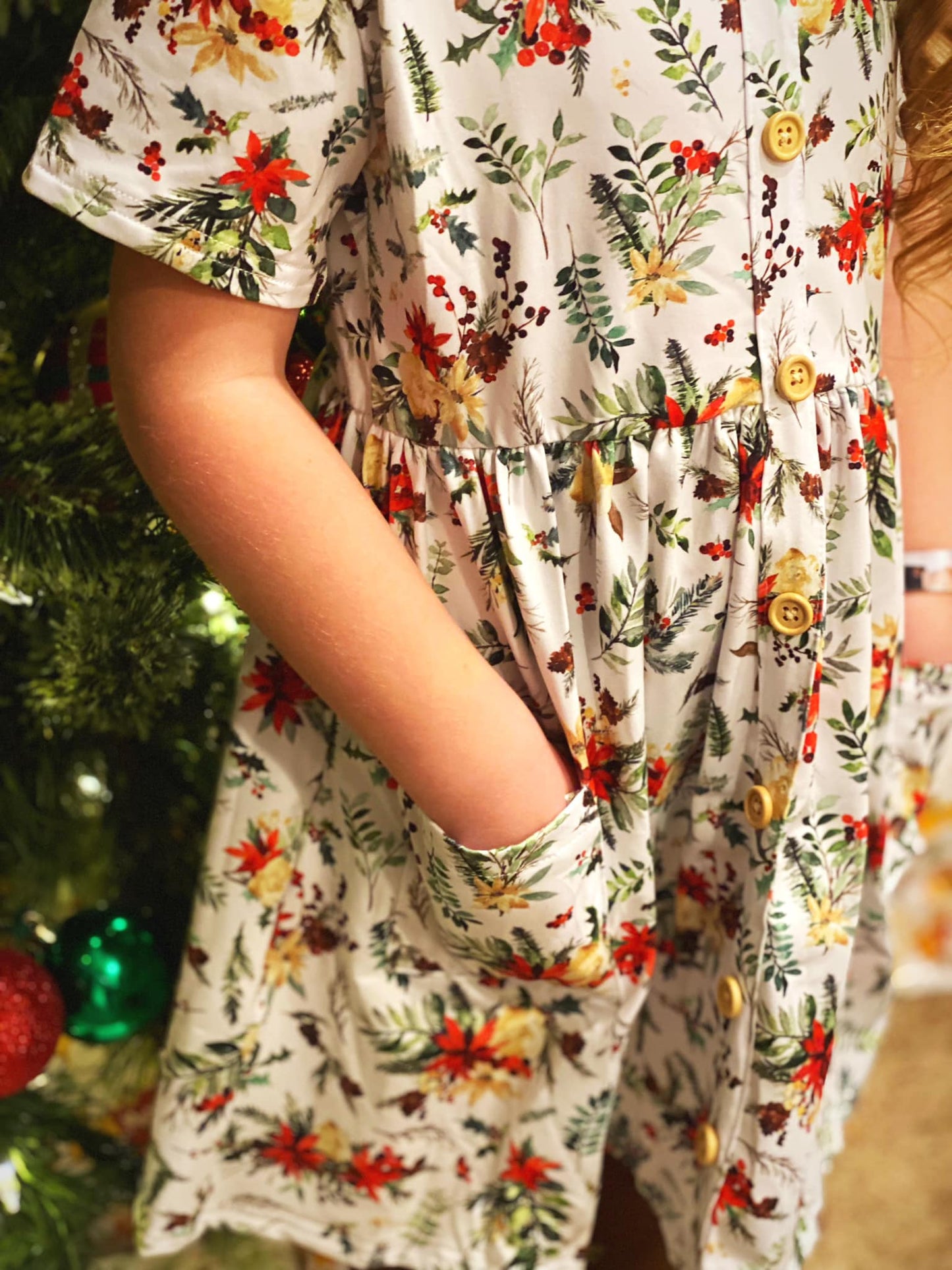 SS Christmas floral tinsley dress