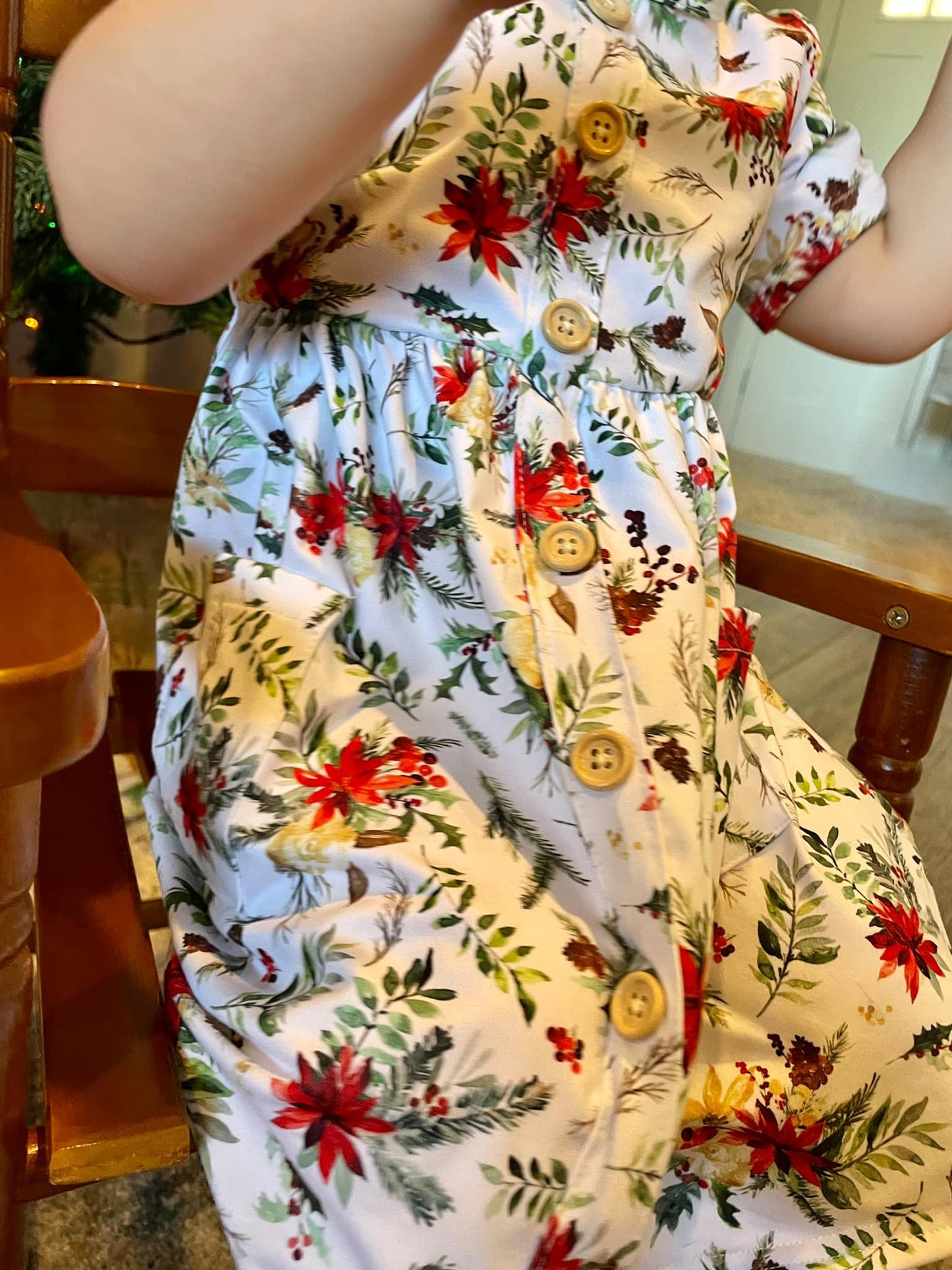 SS Christmas floral tinsley dress