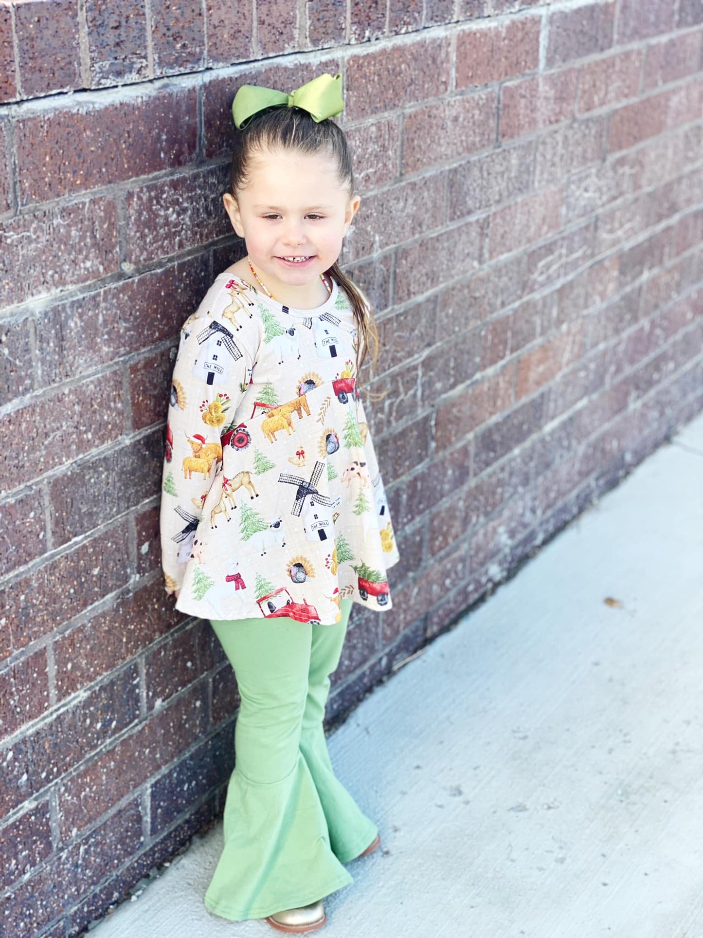 olive green extra wide bells