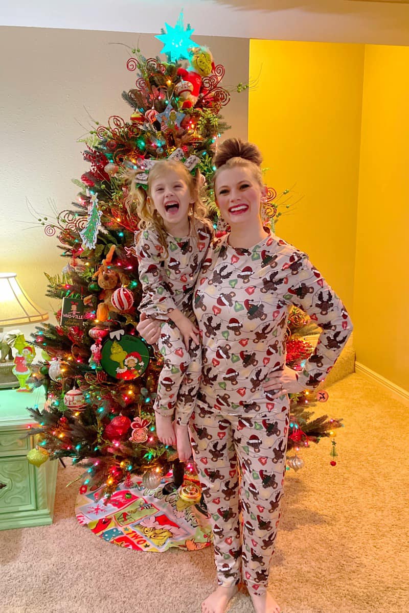 Christmas cow jammies for the whole family