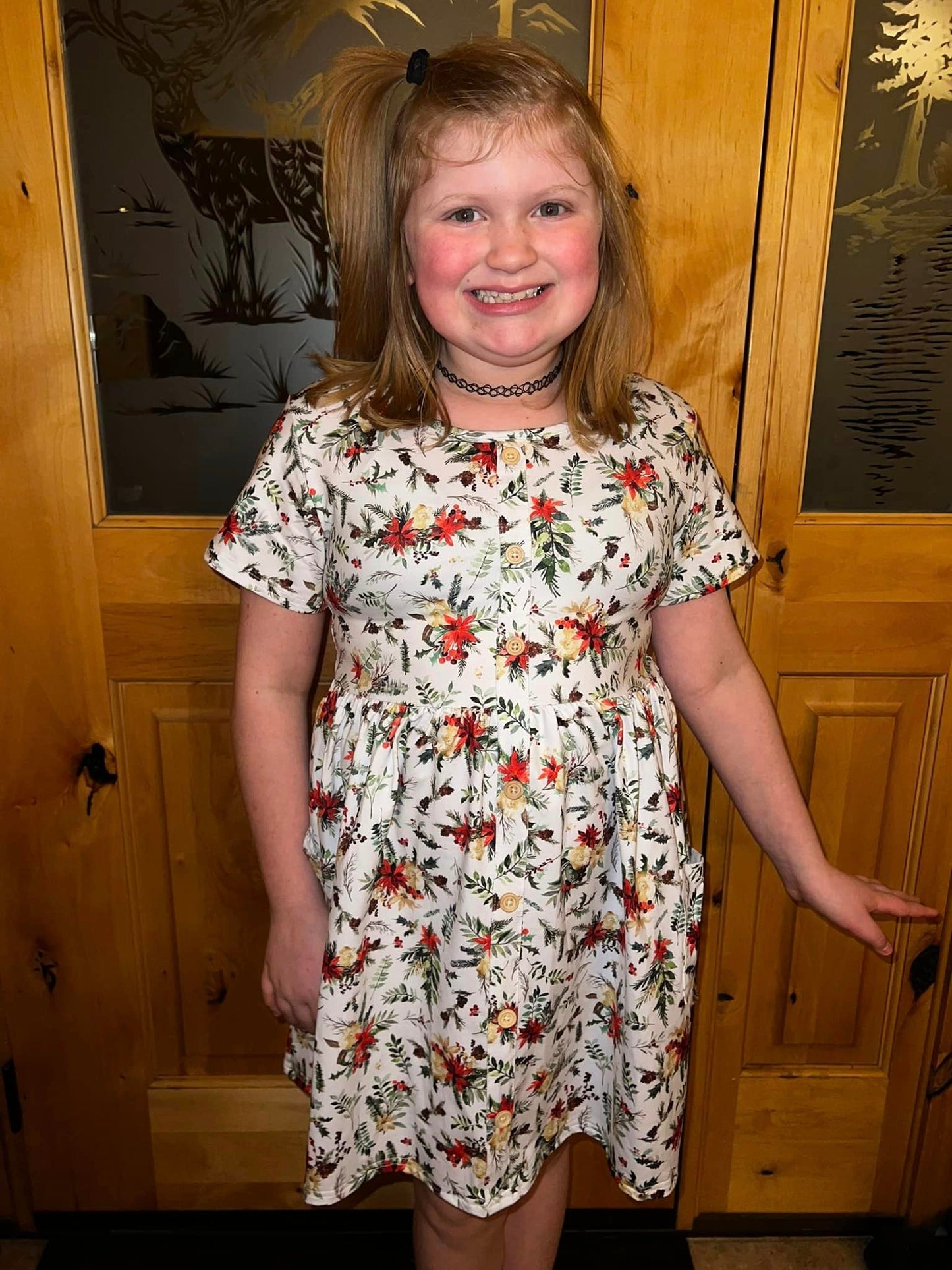 SS Christmas floral tinsley dress