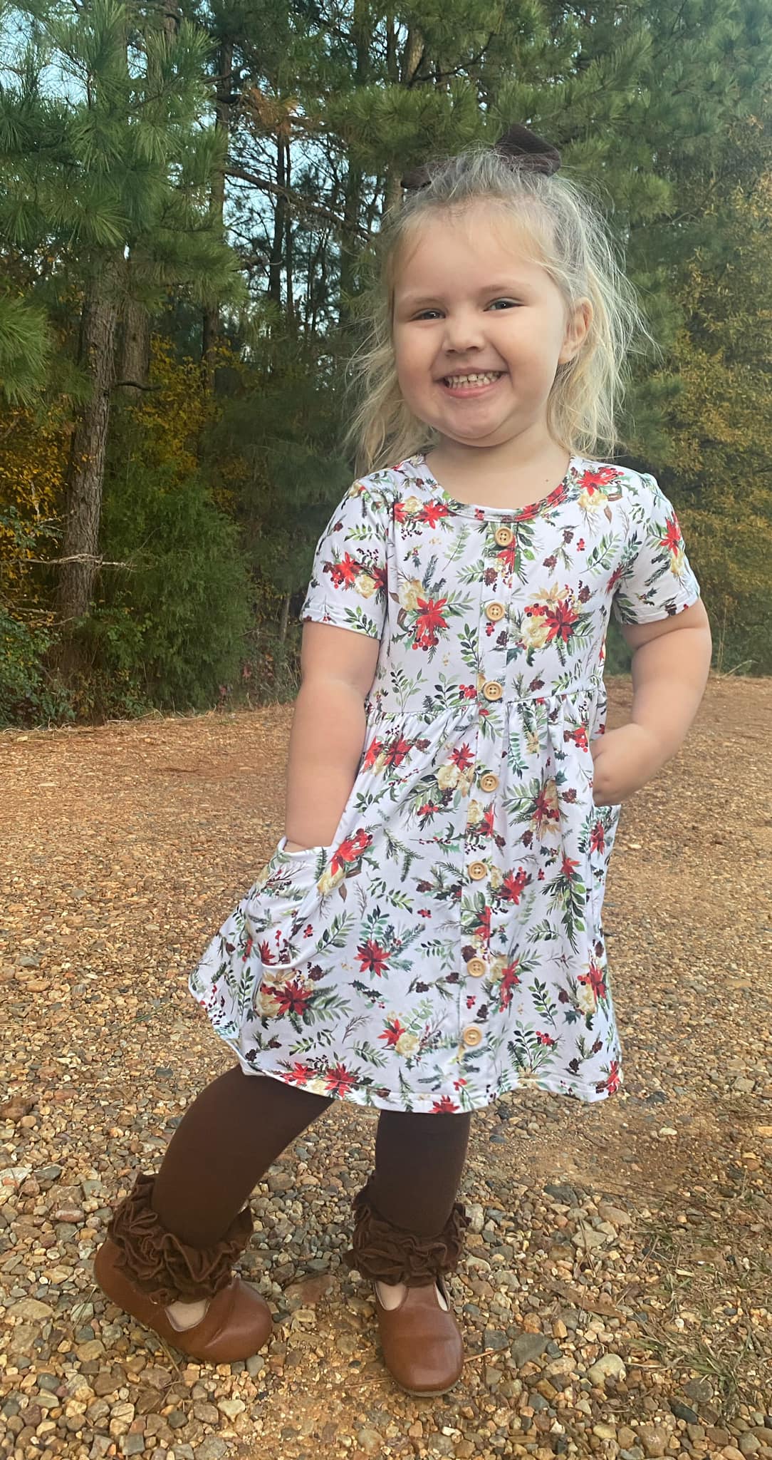 SS Christmas floral tinsley dress