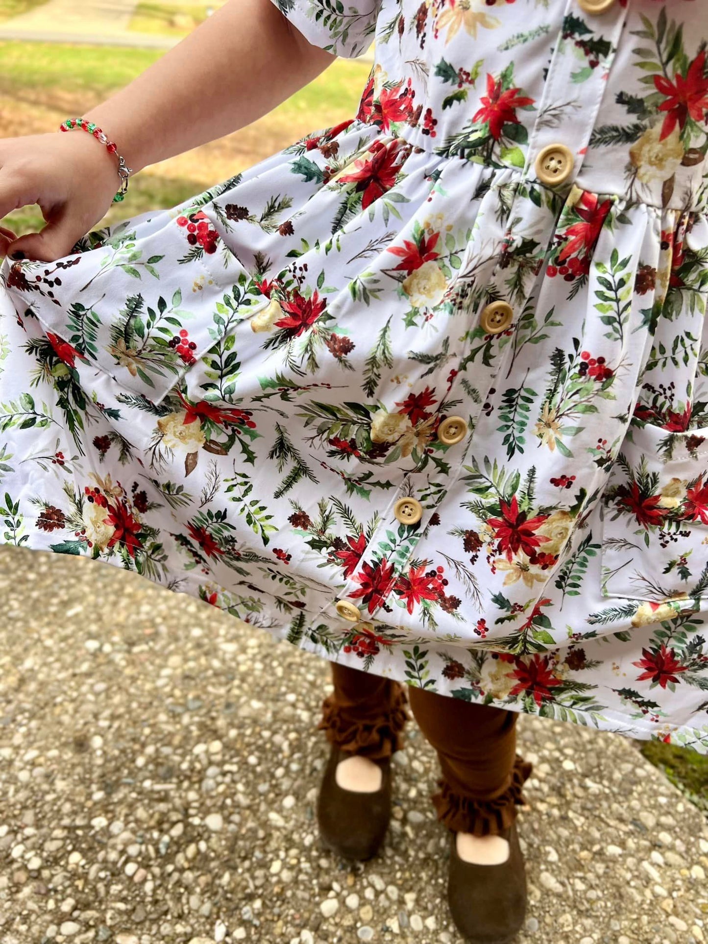 SS Christmas floral tinsley dress