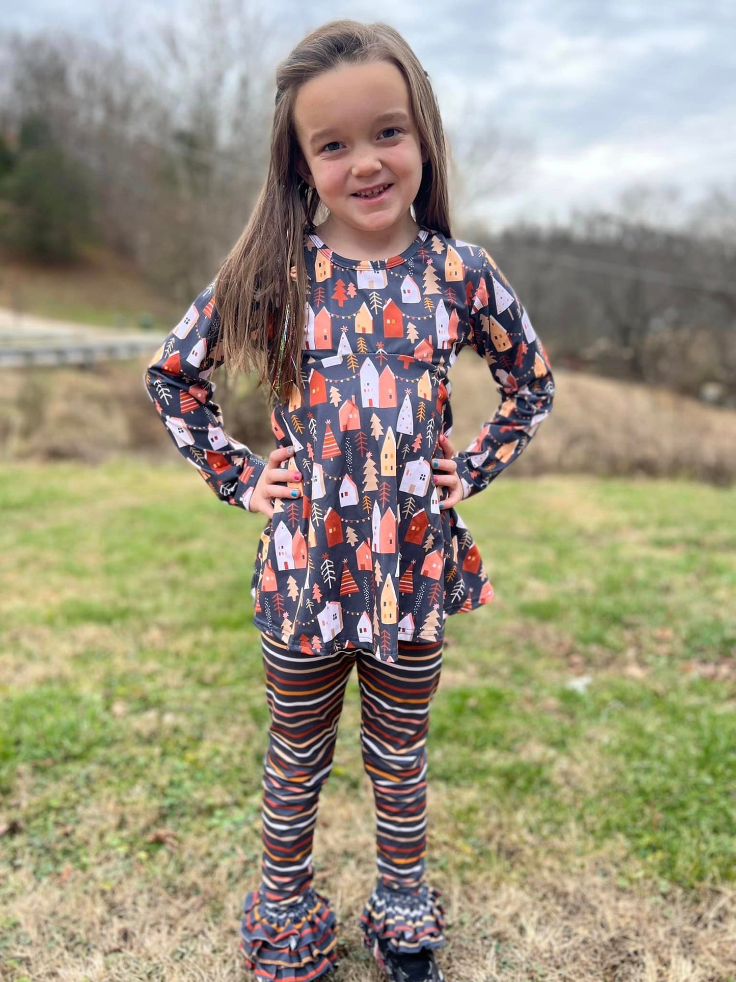 boho stripe triple bells