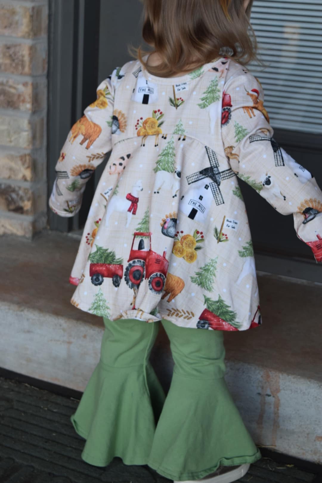 olive green extra wide bells