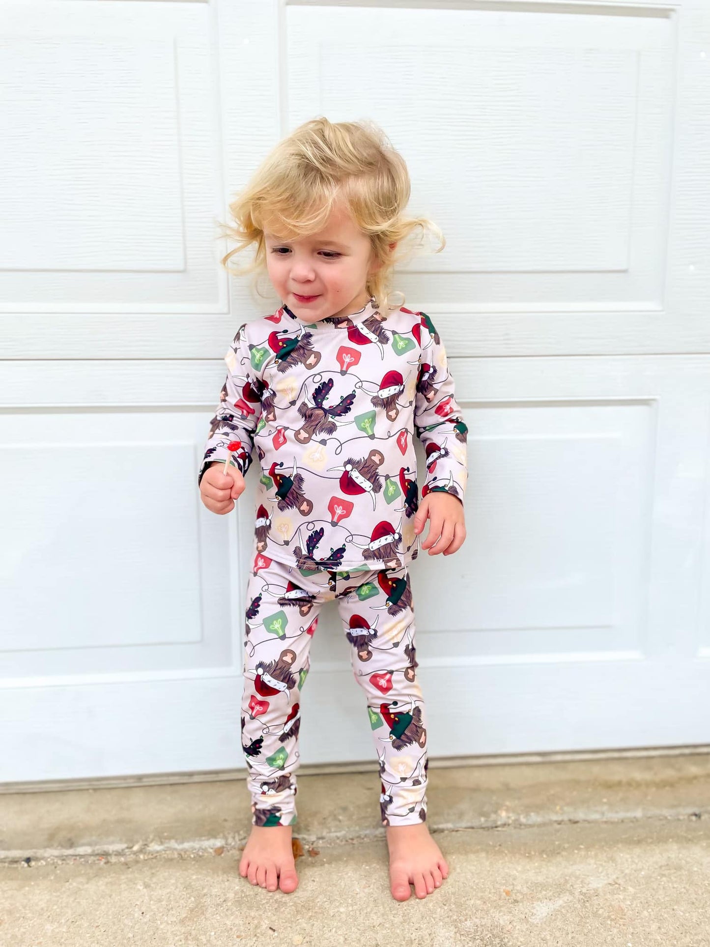 Christmas cow jammies for the whole family