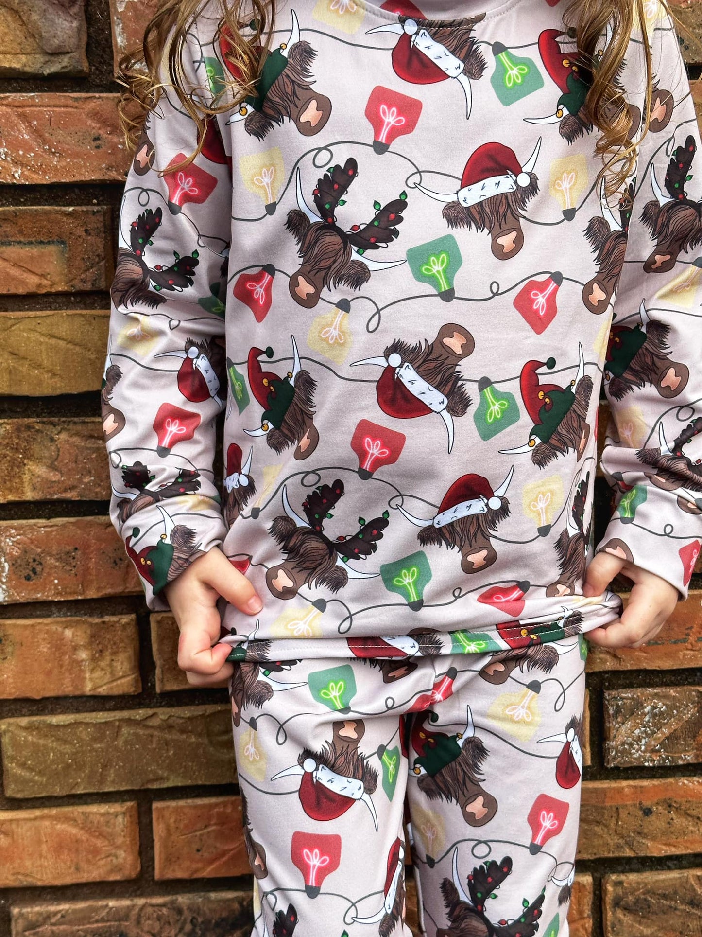 Christmas cow jammies for the whole family