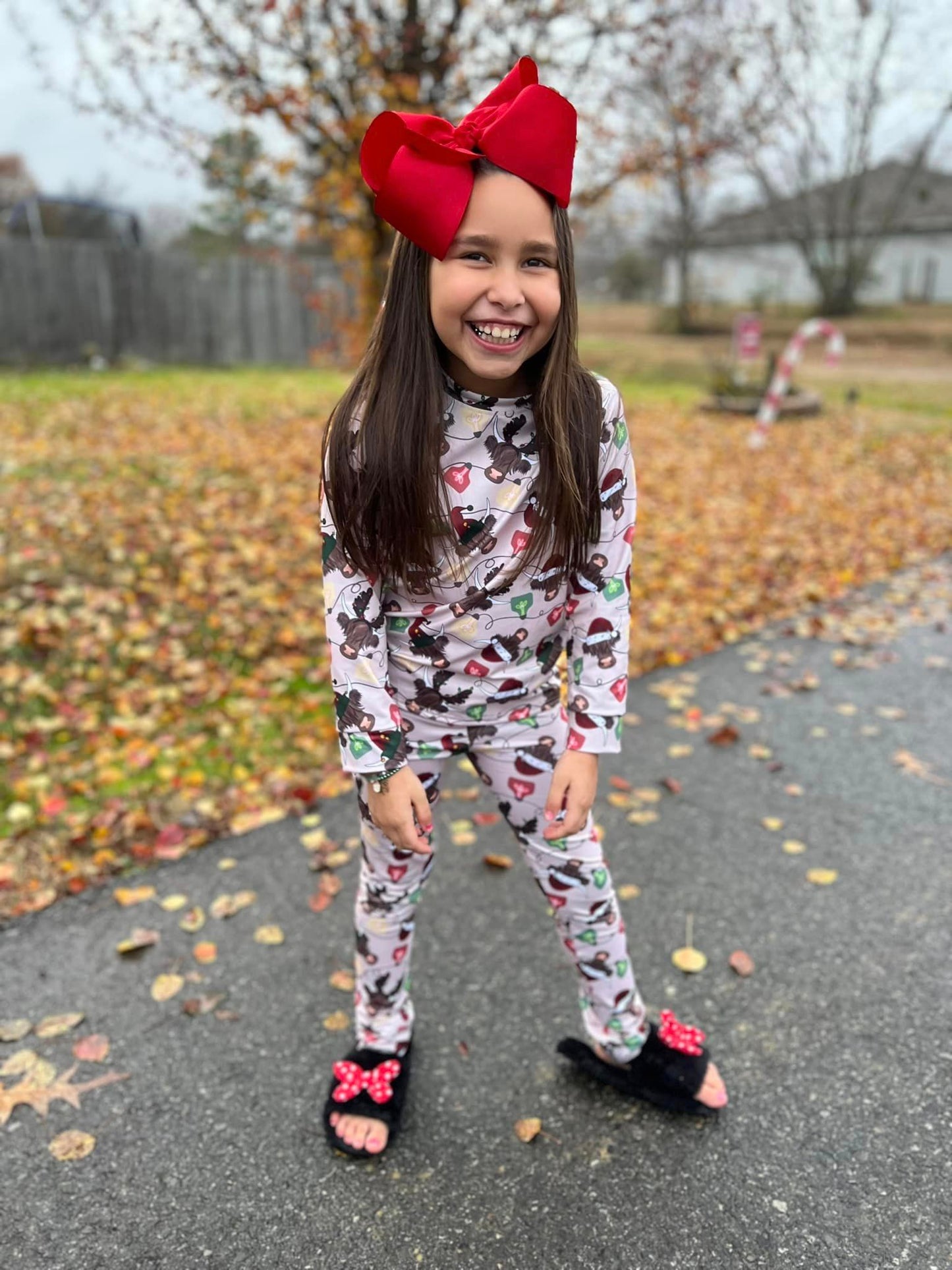 Christmas cow jammies for the whole family