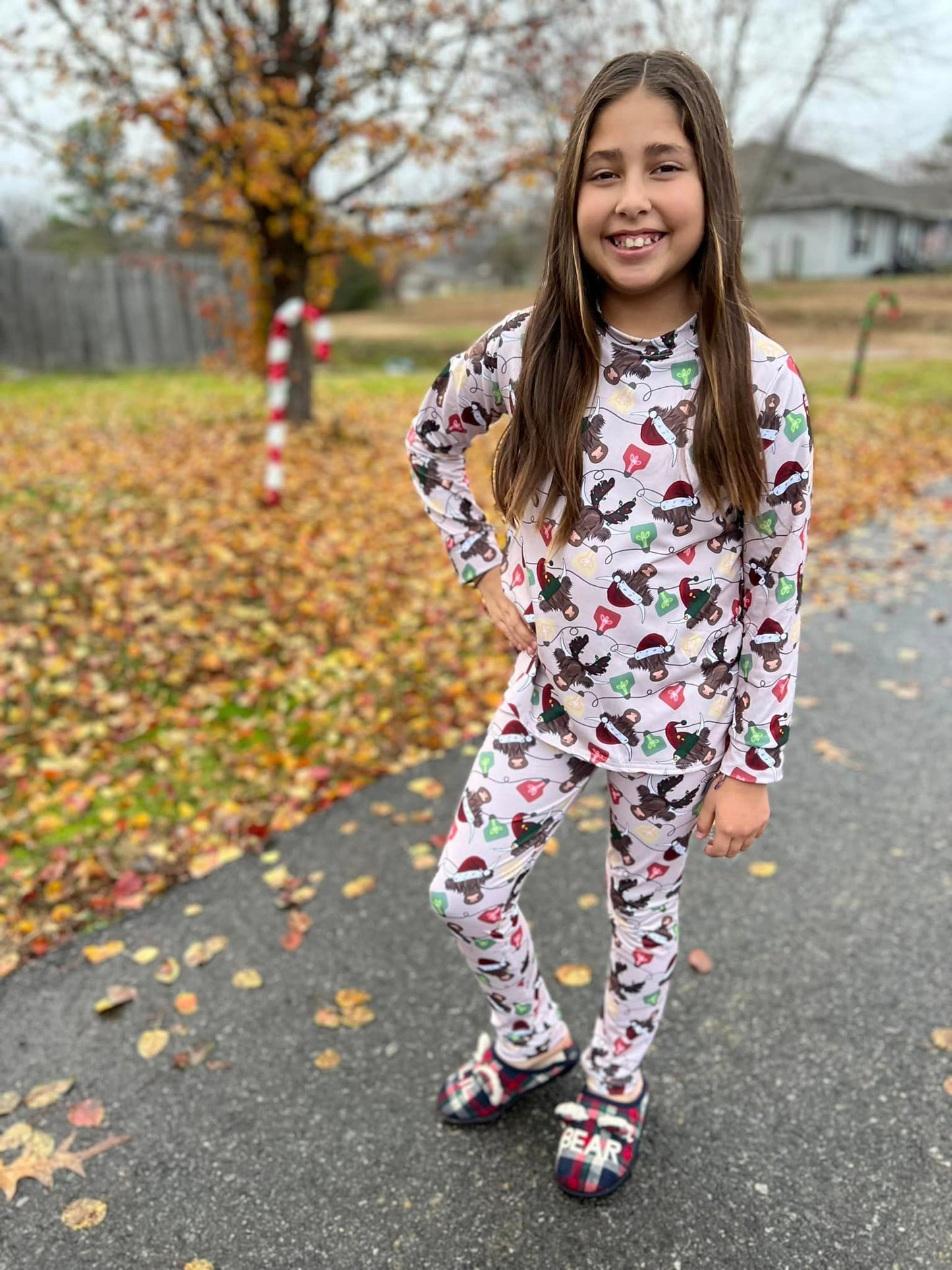 Christmas cow jammies for the whole family