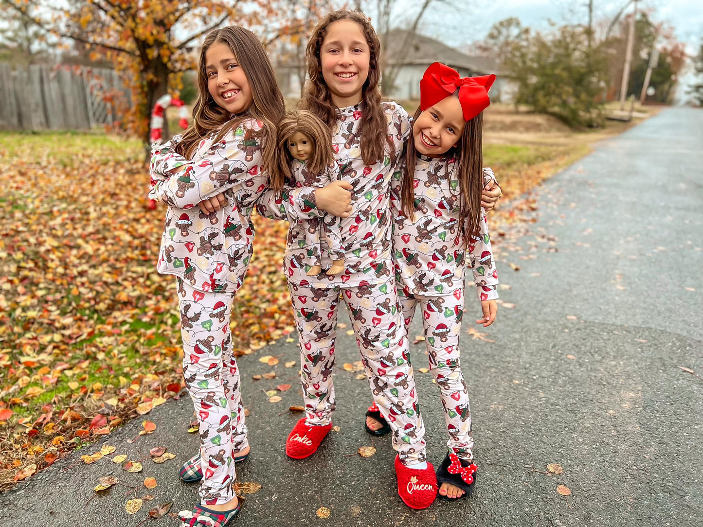 DOLL Christmas cow jammies