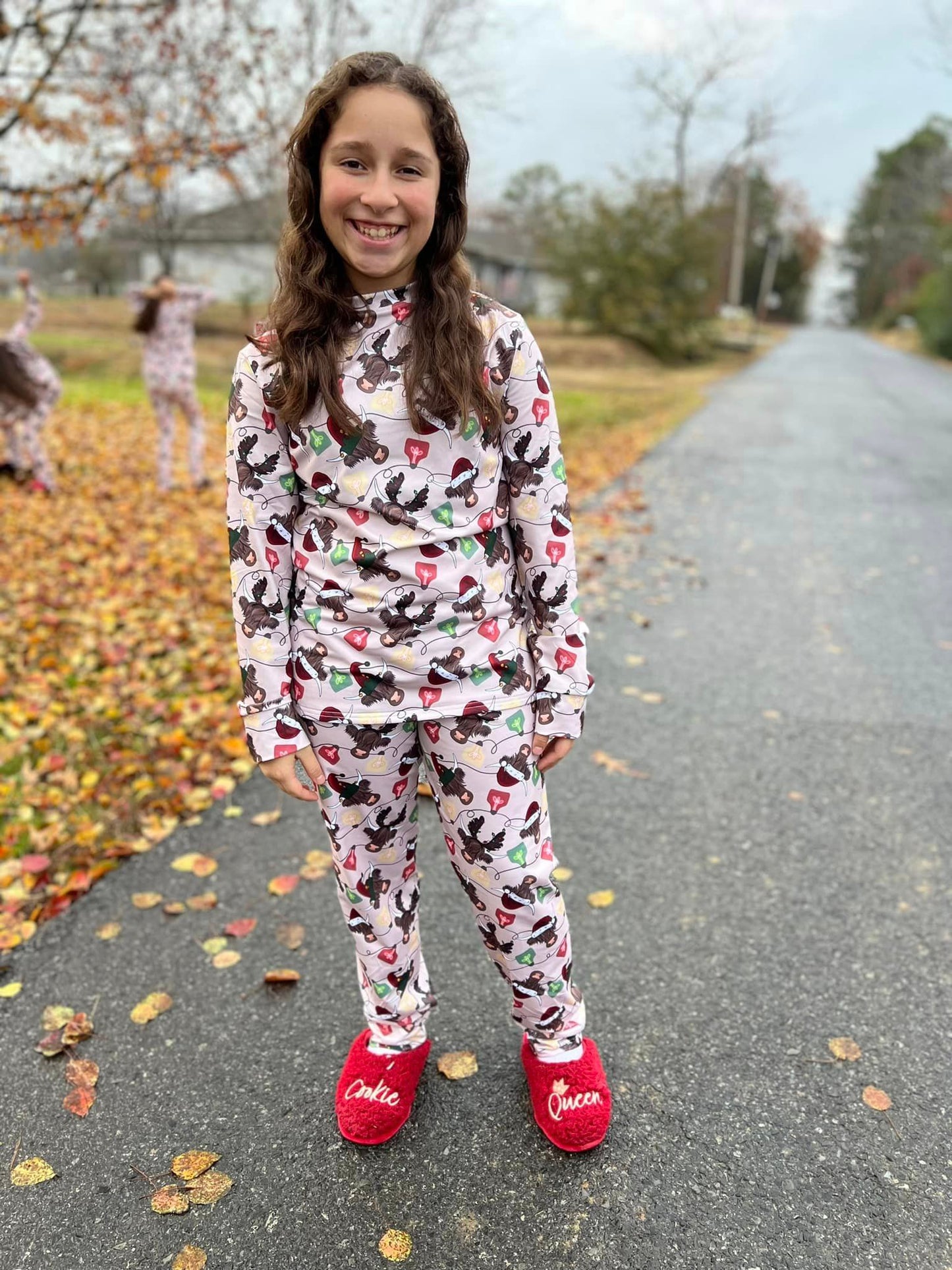 Christmas cow jammies for the whole family