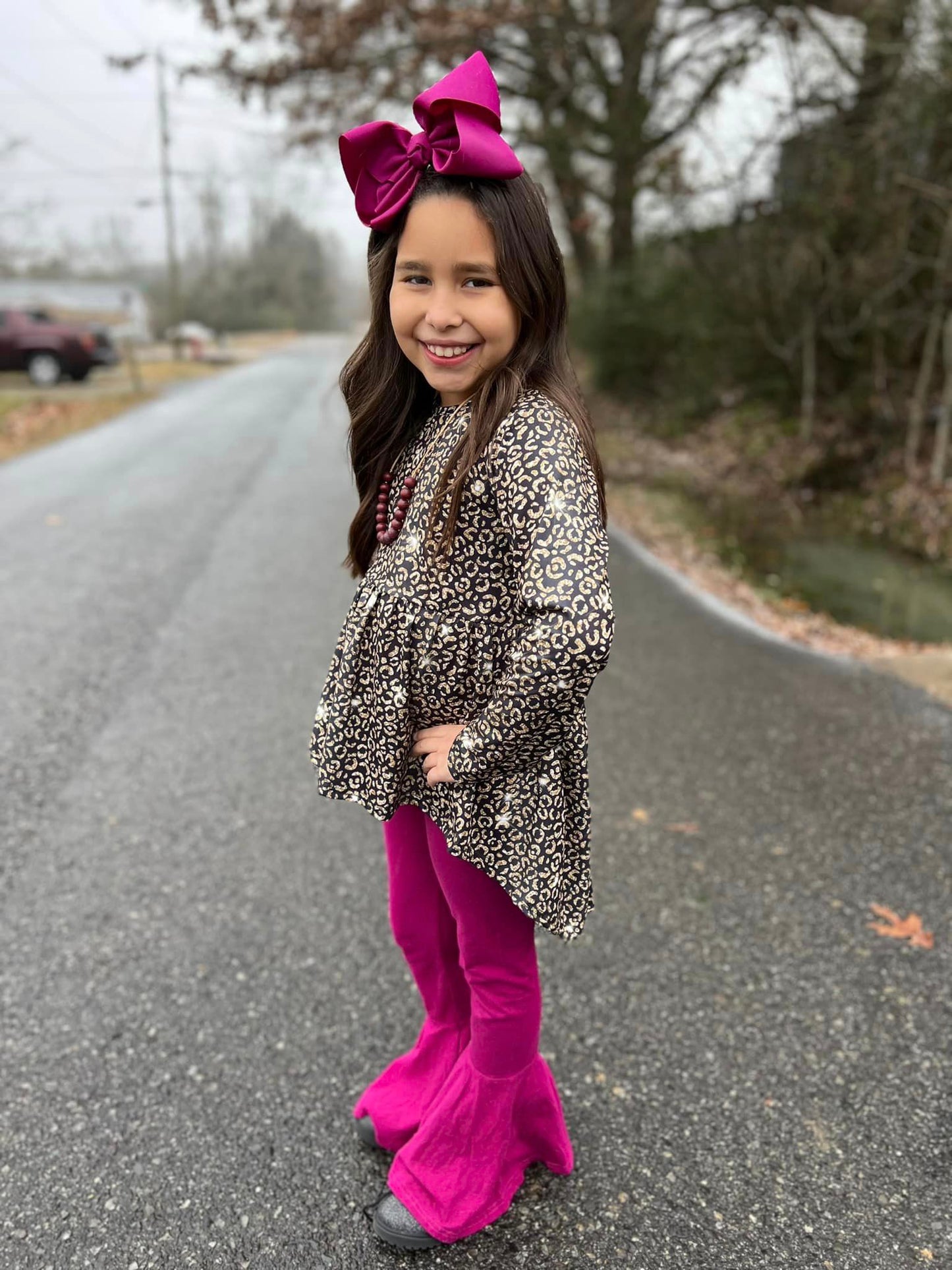 glitter leopard LS hi low top