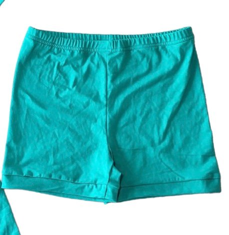 Teal mama button shorts (with no buttons)