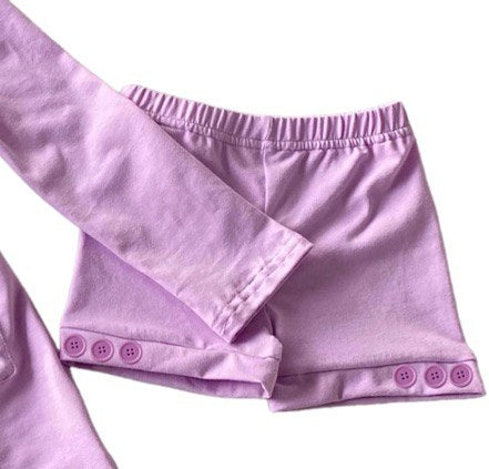 Lavender button shorts