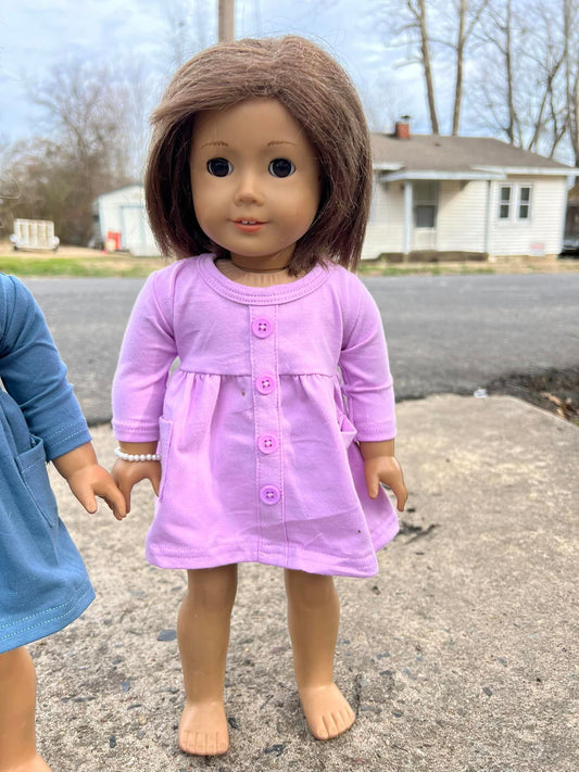 DOLL Lavender LS Tinsley dress and button shorts