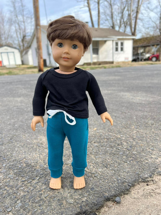 DOLL black raglans and peacock loungers