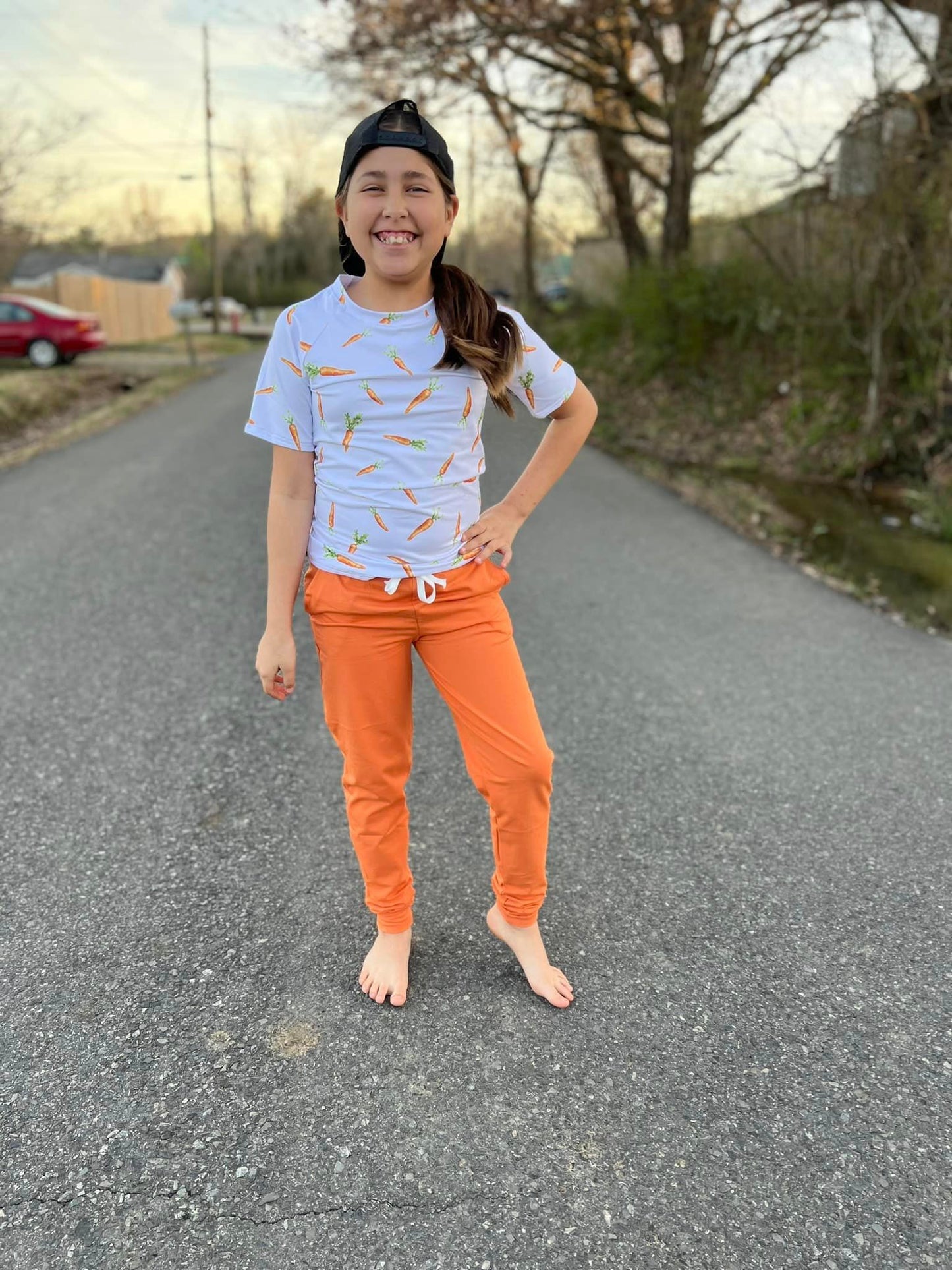 pumpkin orange joggers