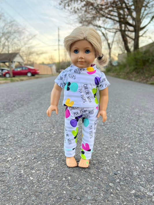 DOLL peeps stripe jammie’s