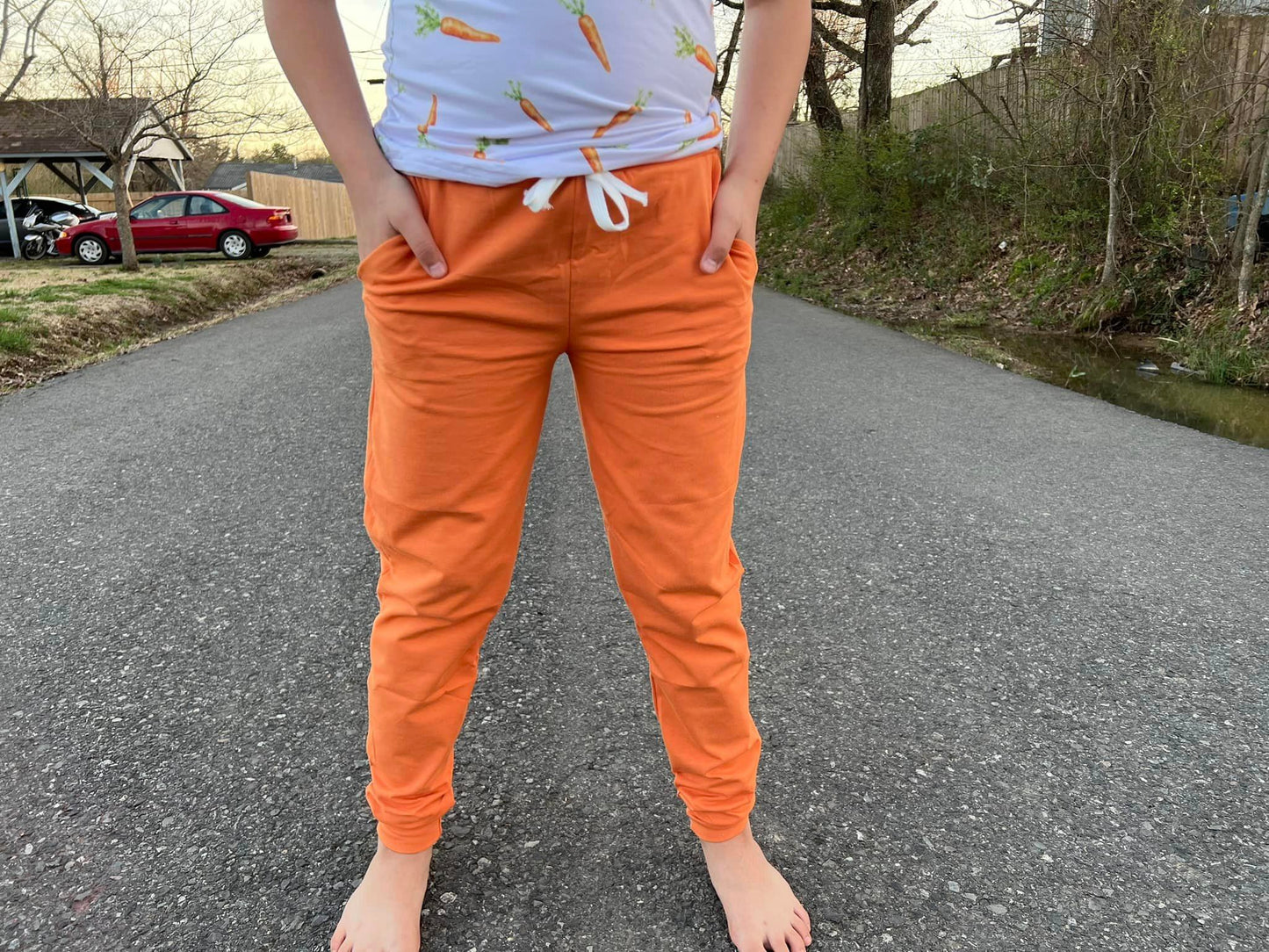 pumpkin orange joggers