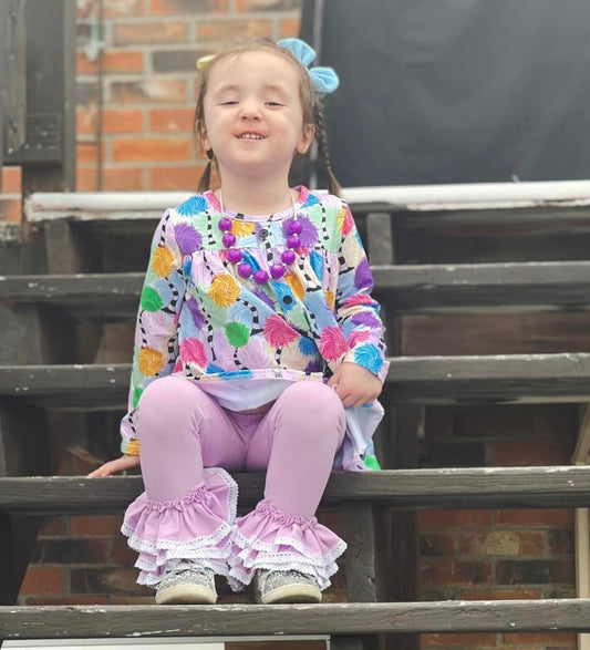 lavender triple bells with lace