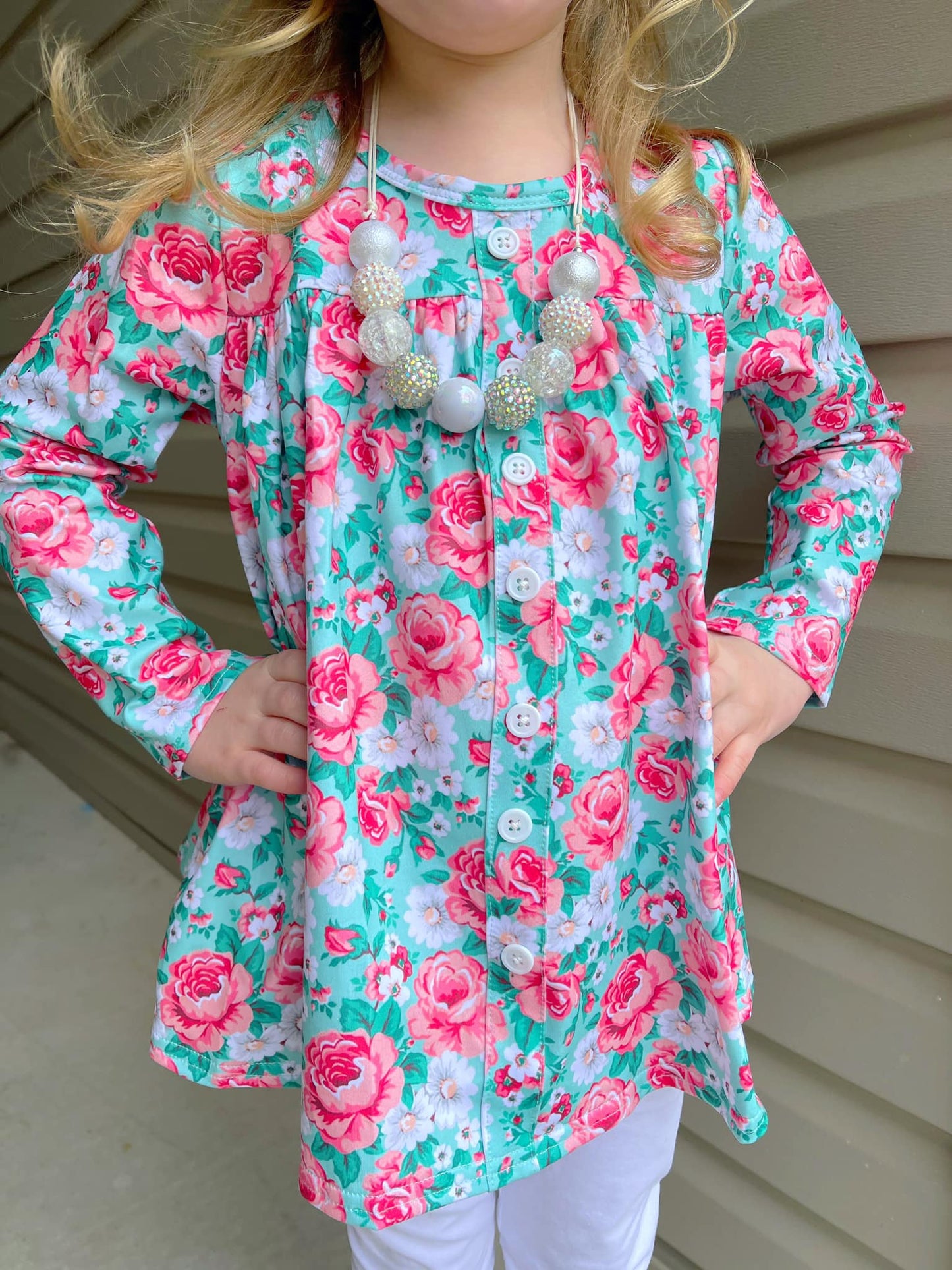 LS Dakota floral tinsley top