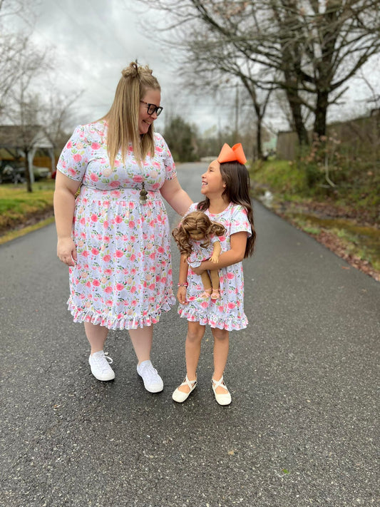 MAMA easter watercolor floral dress