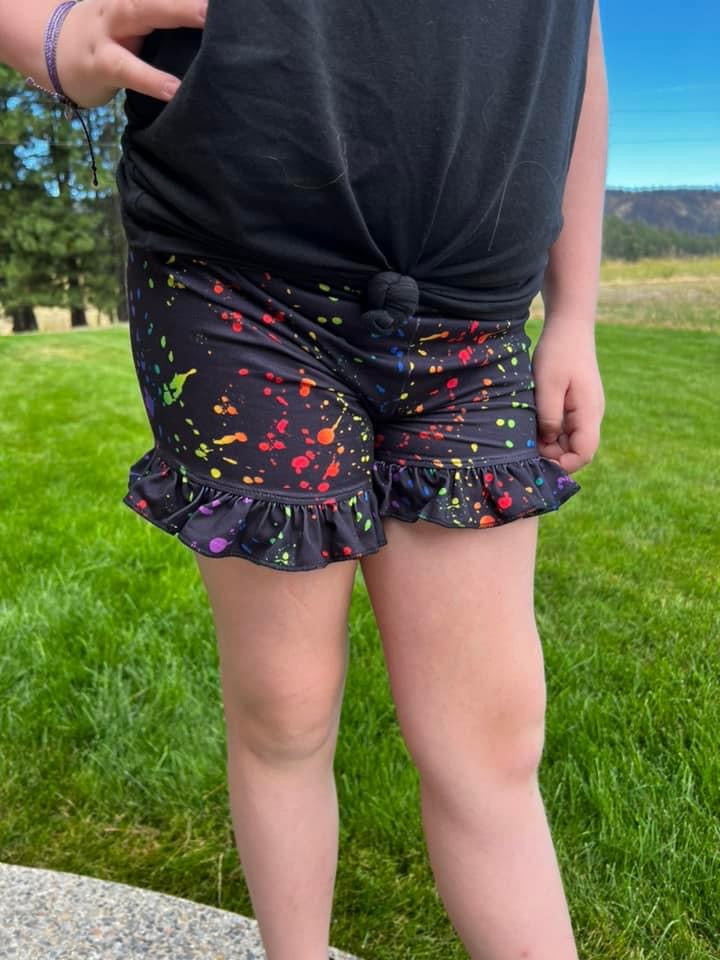 paint splatter shorties