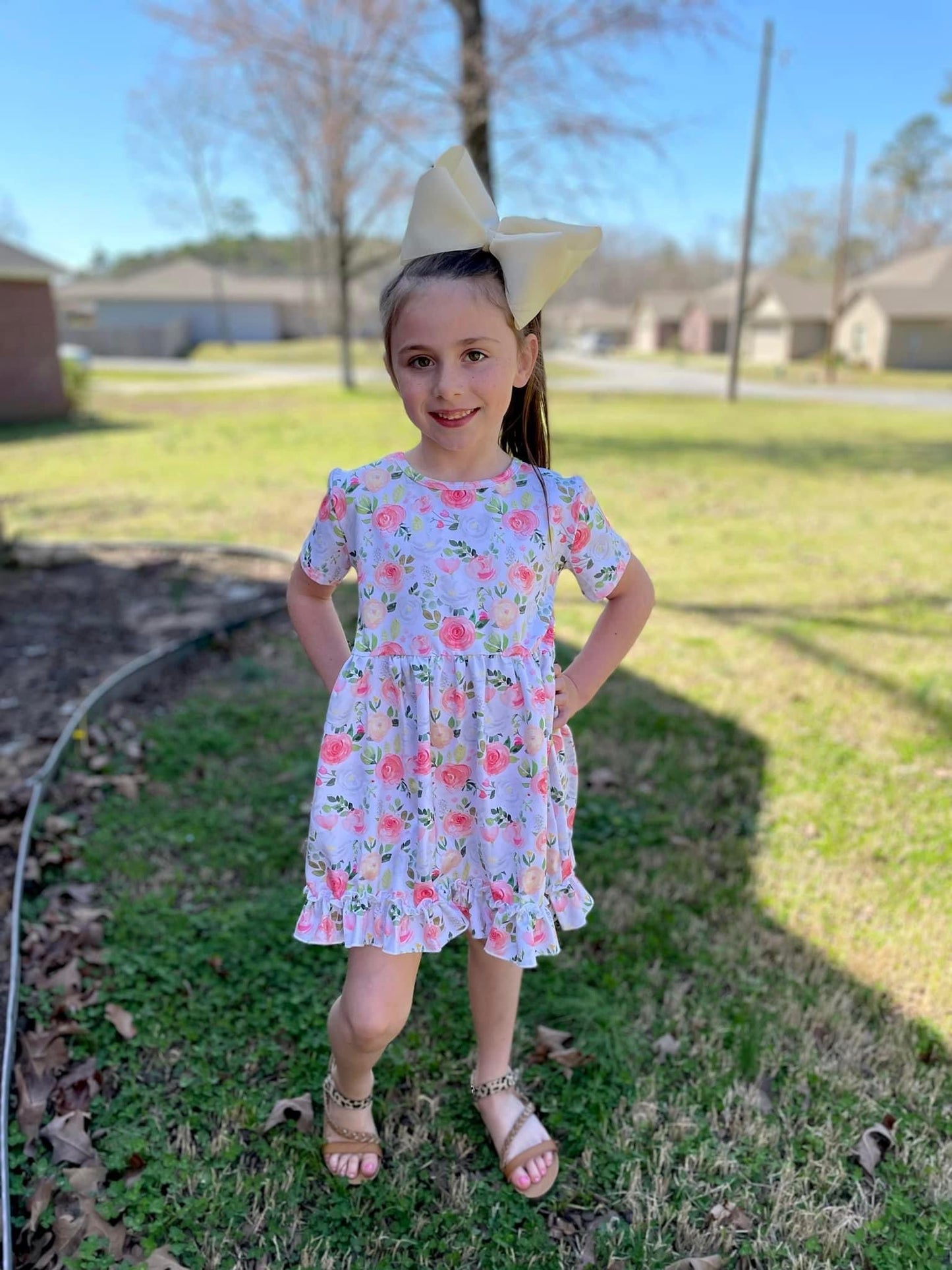 SS easter watercolor floral dress